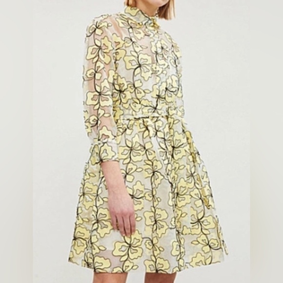 open lace back dress Sheer Jacquard Floral Fit And Flare Dress | Dresses & Jumpsuits